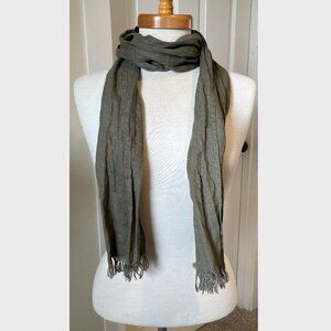 Fog Linen Work Olive 100% Linen Scarf
